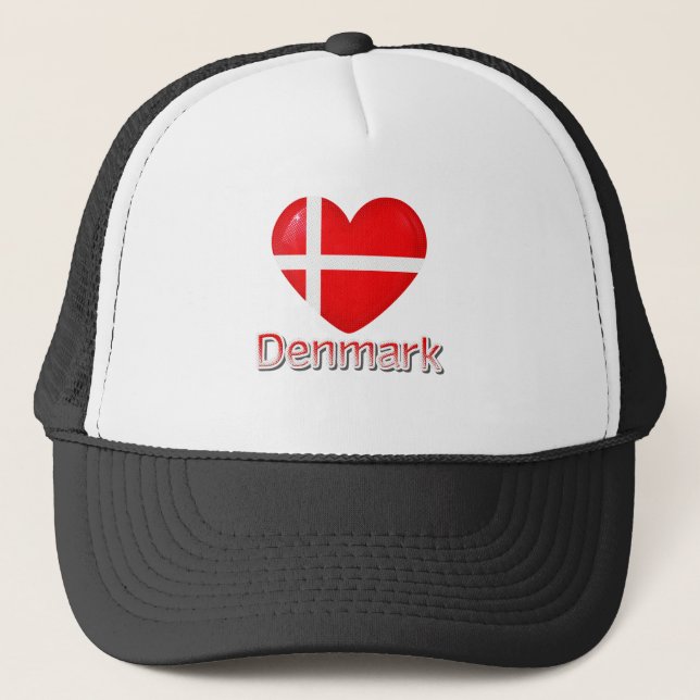 Denmark Flag Cutout Trucker Hat (Front)