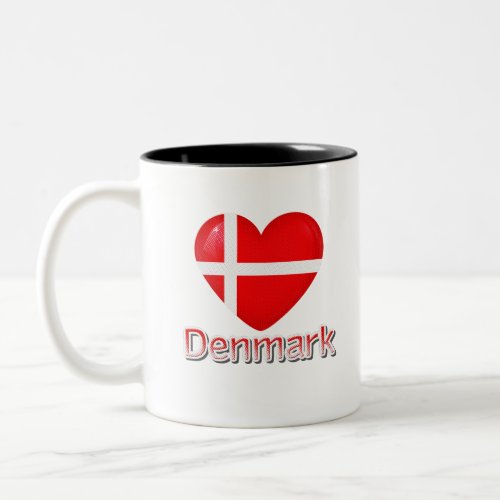 Denmark Flag Cutout Two_Tone Coffee Mug