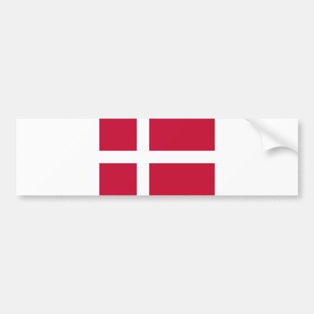 Denmark Flag Danish Patriotic Bumper Sticker (Front)