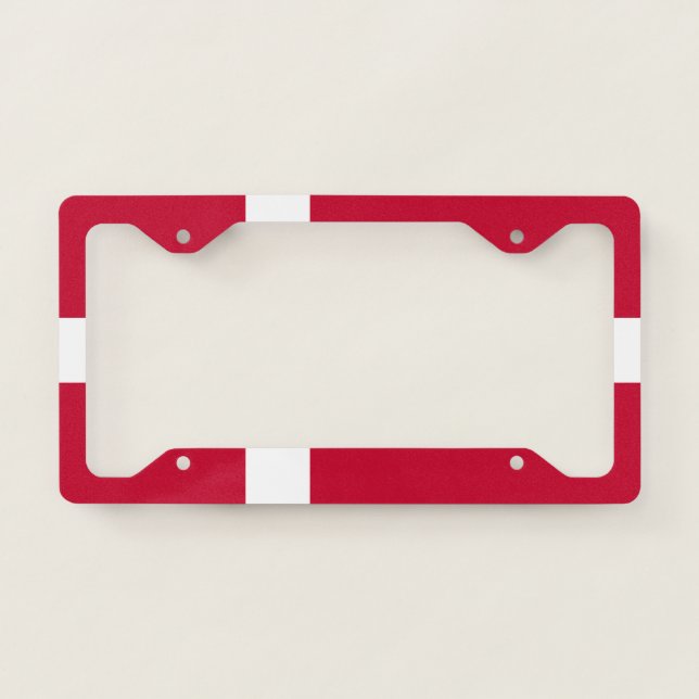 Denmark Flag Danish Patriotic License Plate Frame (Front)