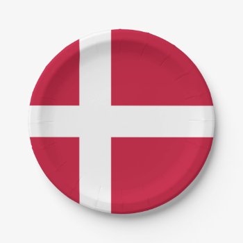 Denmark Flag Danish Patriotic Paper Plates by YLGraphics at Zazzle