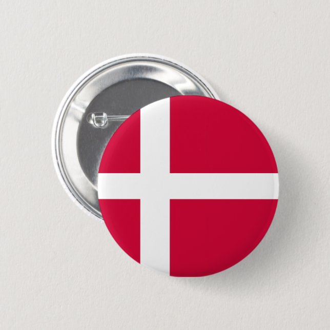Denmark Flag Danish Pride Round Button (Front & Back)