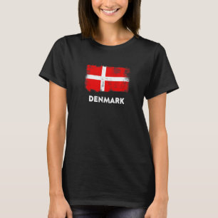 Denmark Flag Danmark Danemark White Red T-Shirt