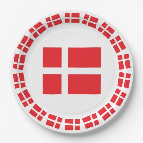 DENMARK FLAG DANNEBROG PAPER PLATES