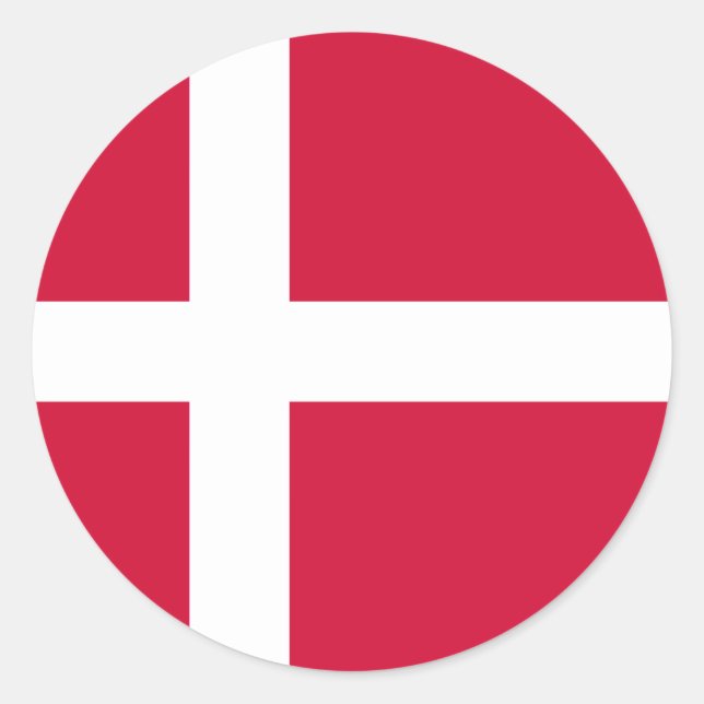 Denmark Flag Design Classic Round Sticker (Front)