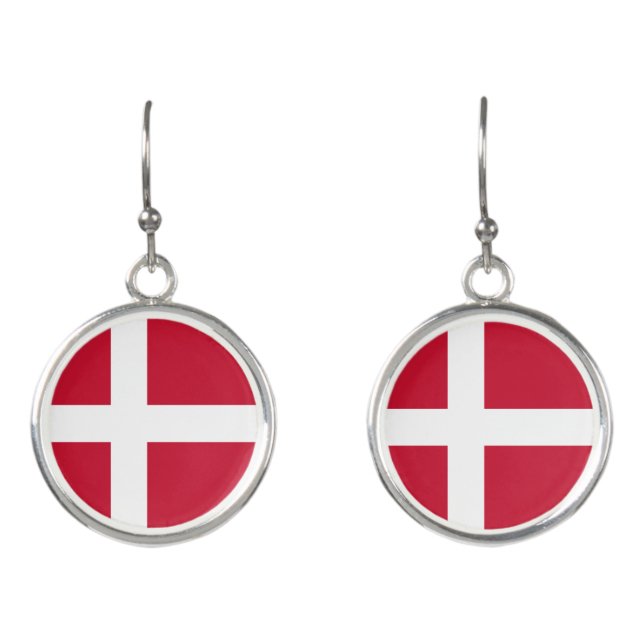 Denmark Flag Earrings (Front)