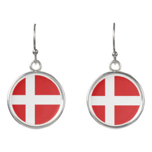 Denmark flag earrings