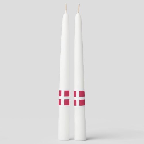 Denmark Flag Emblem Taper Candle
