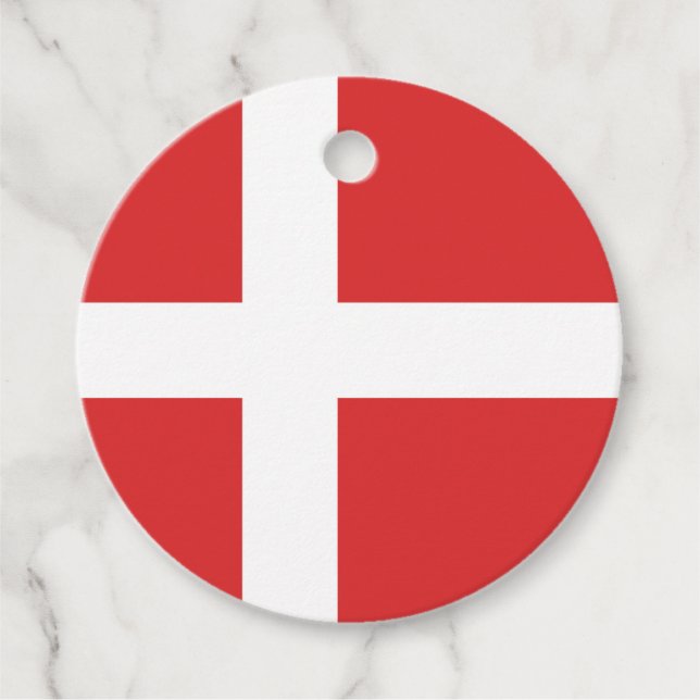Denmark flag favor tags (Front)