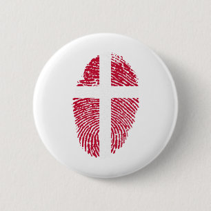 Denmark Flag Fingerprint Country Pride Button