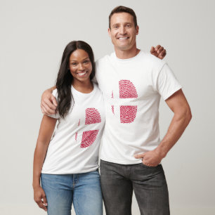 Denmark Flag Fingerprint T-Shirt