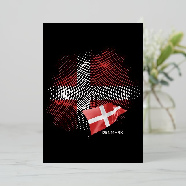 Denmark flag foil invitation (Standing Front)