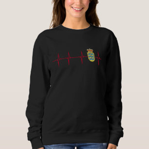 Denmark Flag Heart Heartbeat Danish Flag Denmark 1 Sweatshirt