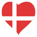 Denmark Flag Heart Sticker