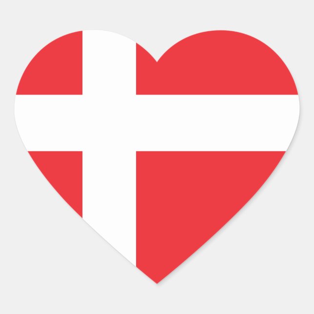 DENMARK FLAG HEART STICKER (Front)