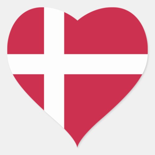 Denmark Flag Heart Sticker