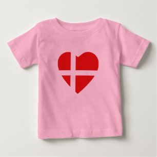 Denmark Flag Heart T-Shirt