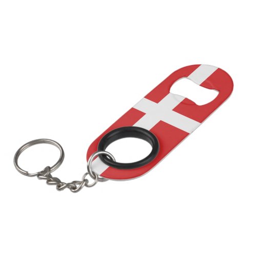Denmark flag keychain bottle opener