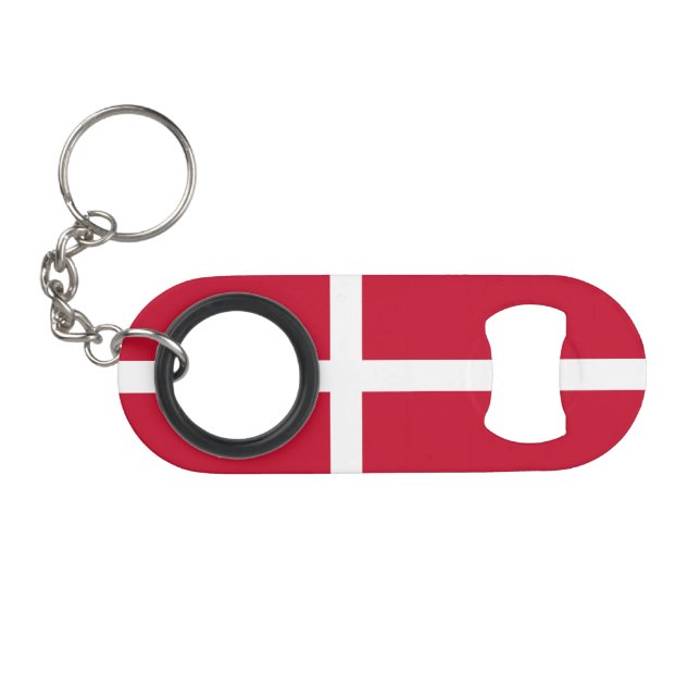 Denmark Flag Keychain Bottle Opener (Front (Horizontal))