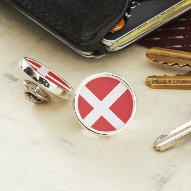 Denmark flag lapel pin (In Situ)