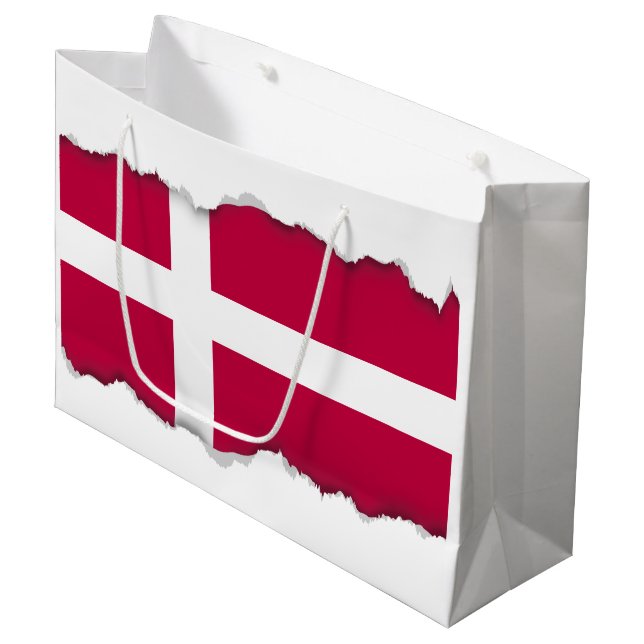 Denmark Flag Large Gift Bag (Front Angled)
