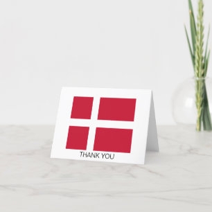 Denmark Flag Letterpress Thank You Card