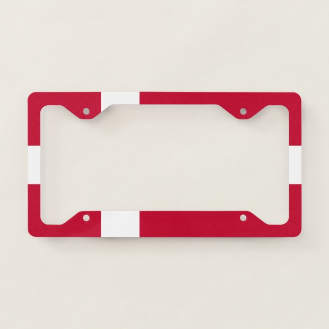 Denmark flag license plate frame (Front)