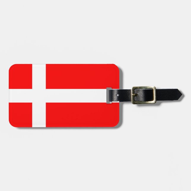 Denmark Flag Luggage Tag! Tag (Front Horizontal)