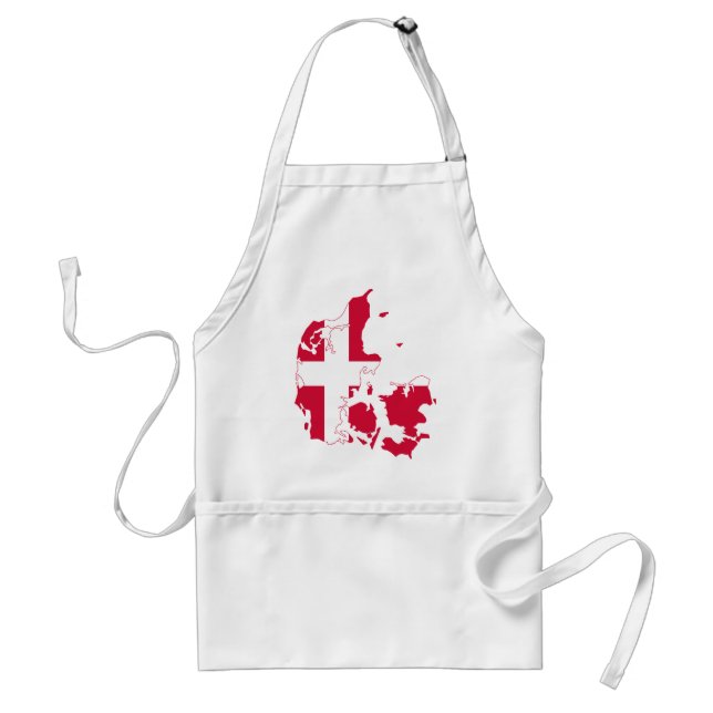 Denmark Flag Map Adult Apron (Front)