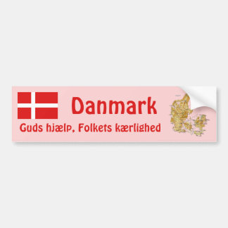Denmark Flag + Map Bumper Sticker