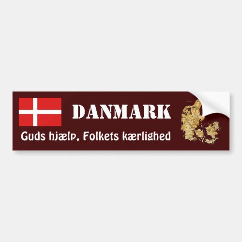 Denmark Flag  Map Bumper Sticker
