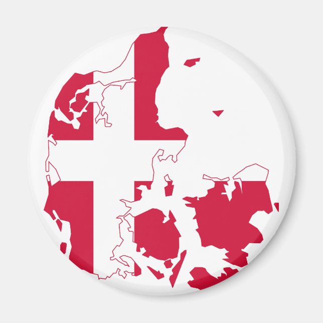 Denmark Flag map DK Magnet (Front)