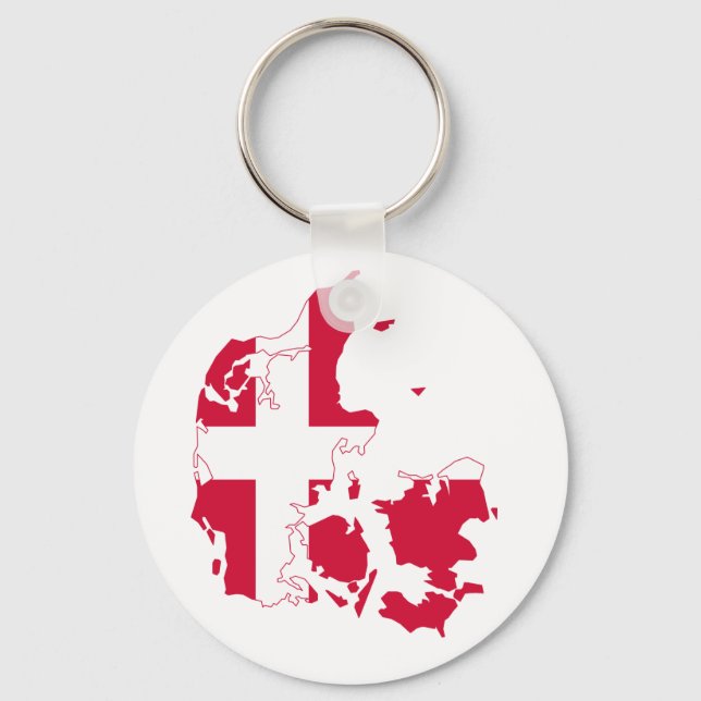 Denmark Flag Map Keychain (Front)