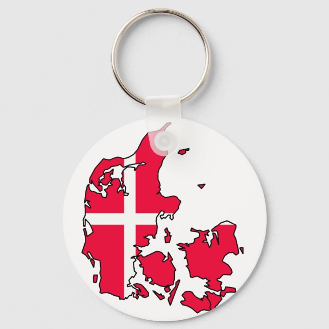 denmark flag map keychain (Front)