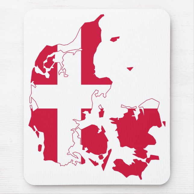 Denmark Flag Map Mouse Pad (Front)