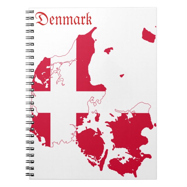 Denmark Flag Map Notebook (Front)