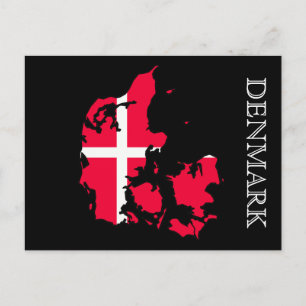 denmark flag map postcard