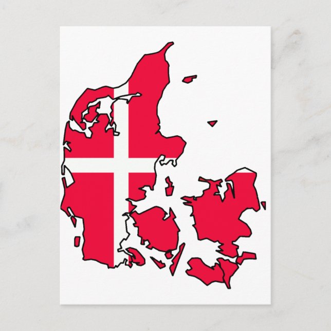 denmark flag map postcard (Front)