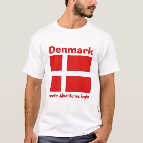Denmark Flag  Map  Text T_Shirt