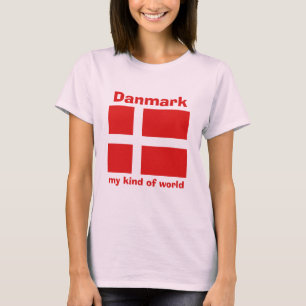 Denmark Flag + Map + Text T-Shirt