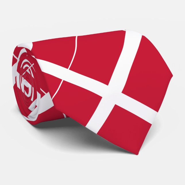 Denmark Flag Neck Tie (Rolled)