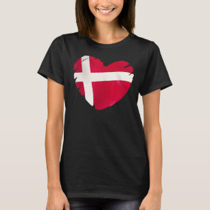 Denmark Flag On Shape Of Heart Denmark T-Shirt