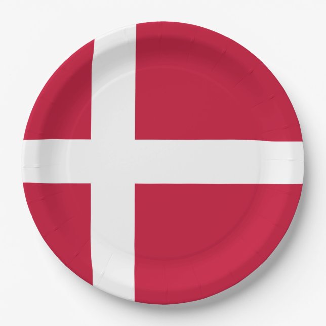 Denmark Flag Paper Plates (Front)