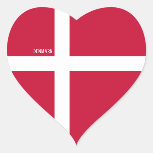 Denmark Flag Patriotic Heart Sticker
