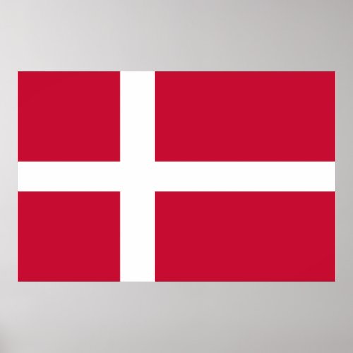 Denmark flag Print Value Poster Paper Matte