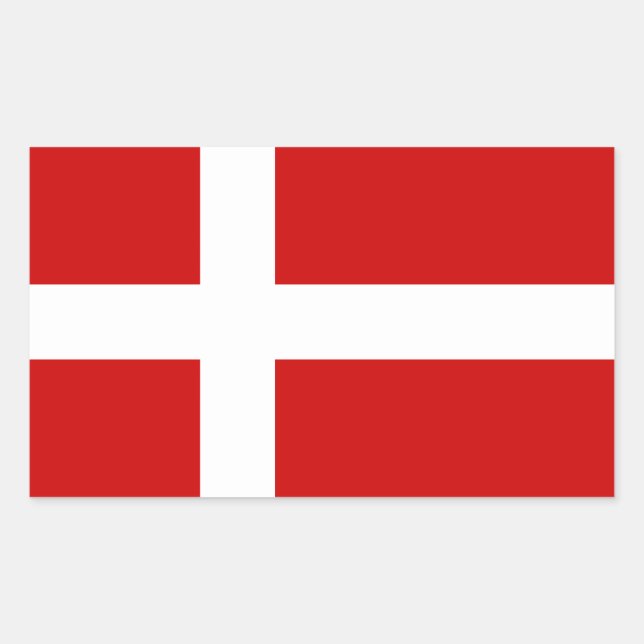 Denmark Flag Rectangular Sticker (Front)