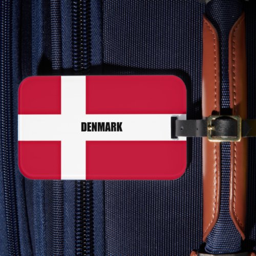 Denmark Flag red and white Luggage Tag