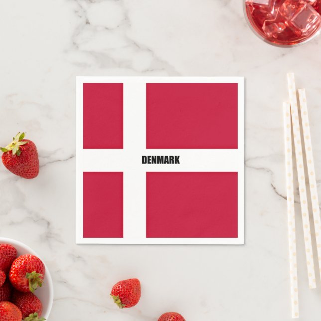 Denmark Flag (red and white) Napkins (Insitu)