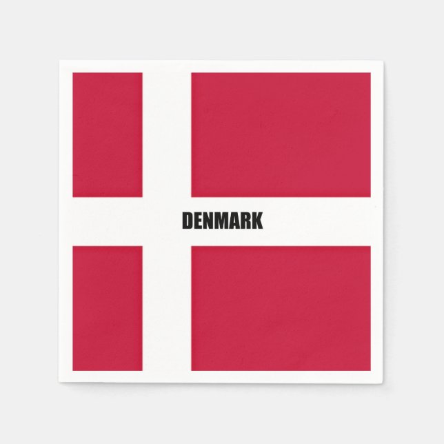 Denmark Flag (red and white) Napkins (Front)
