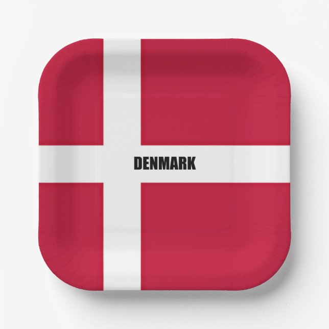 Denmark Flag (red and white) Paper Plates (Front)